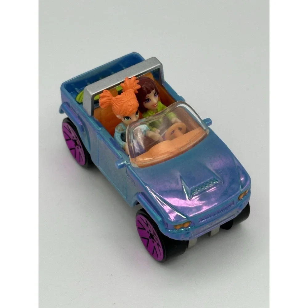 Polly Pocket Wheels #16 Razmataz Lila‎ & Blue Beach Car 2006 + BONUS DOLL